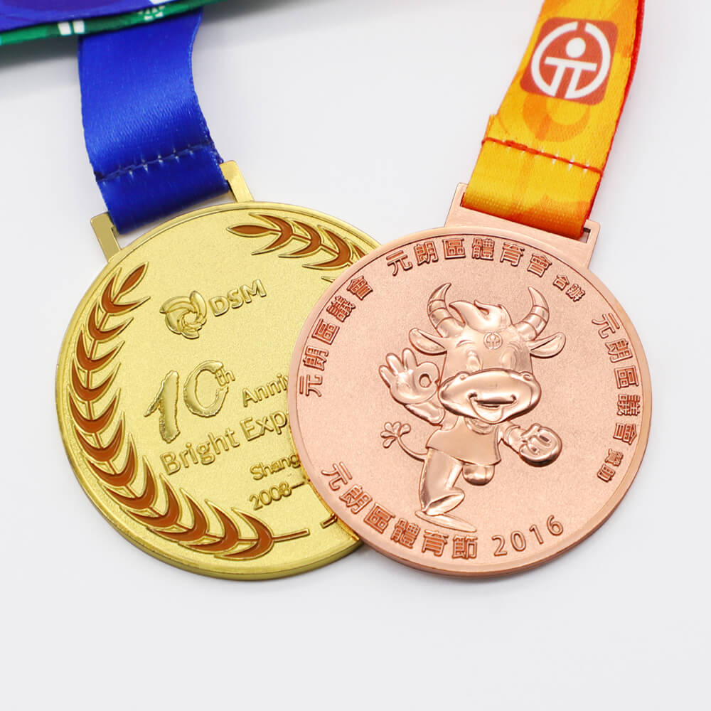 Custom Design Gold Plating Medal Metal Award Marathon Running Sport Medals