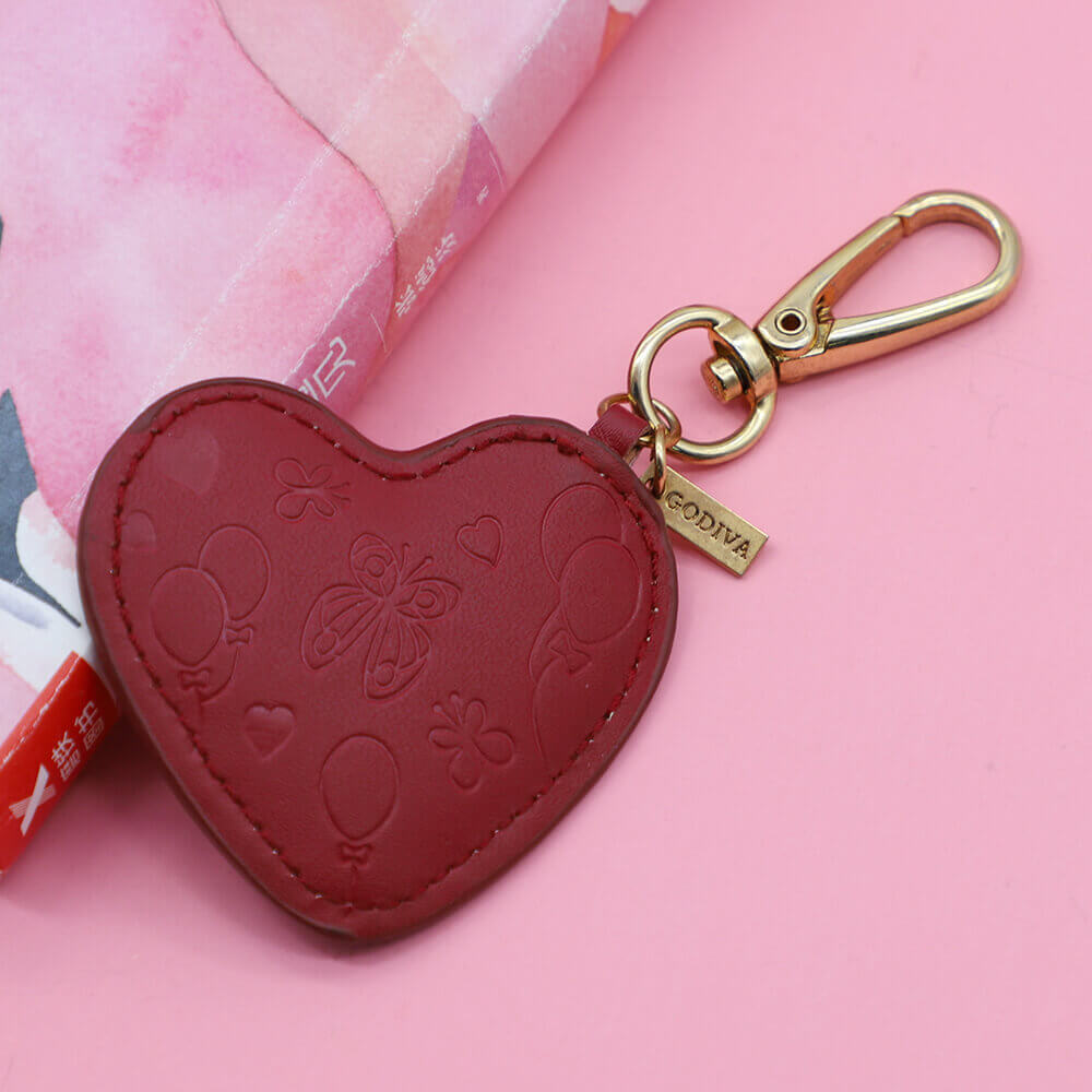 Promotional Logo Customized Heart Shaped Portable Mirror Hand Makeup Mirror