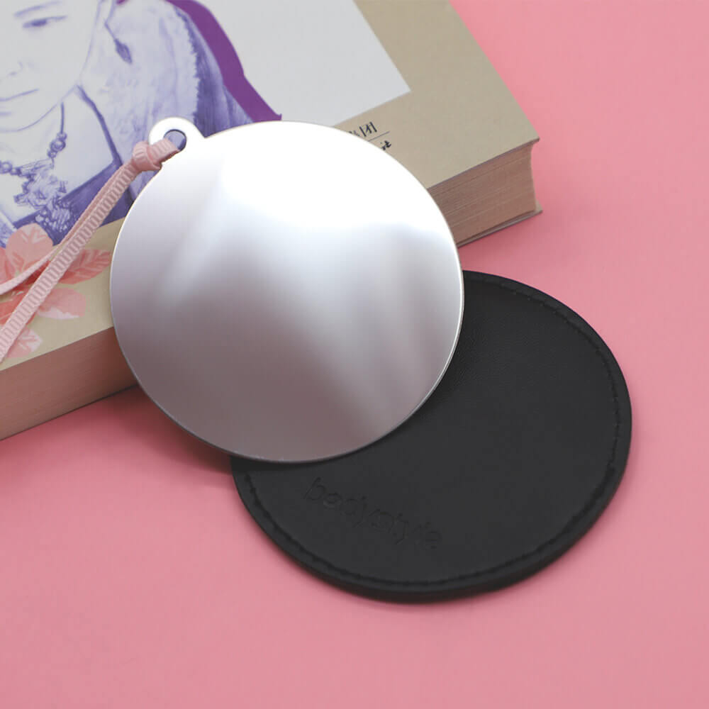 Custom Printing CMYK Logo Cute and Pocket Mini Make Up Round Shape Metal Mirror 