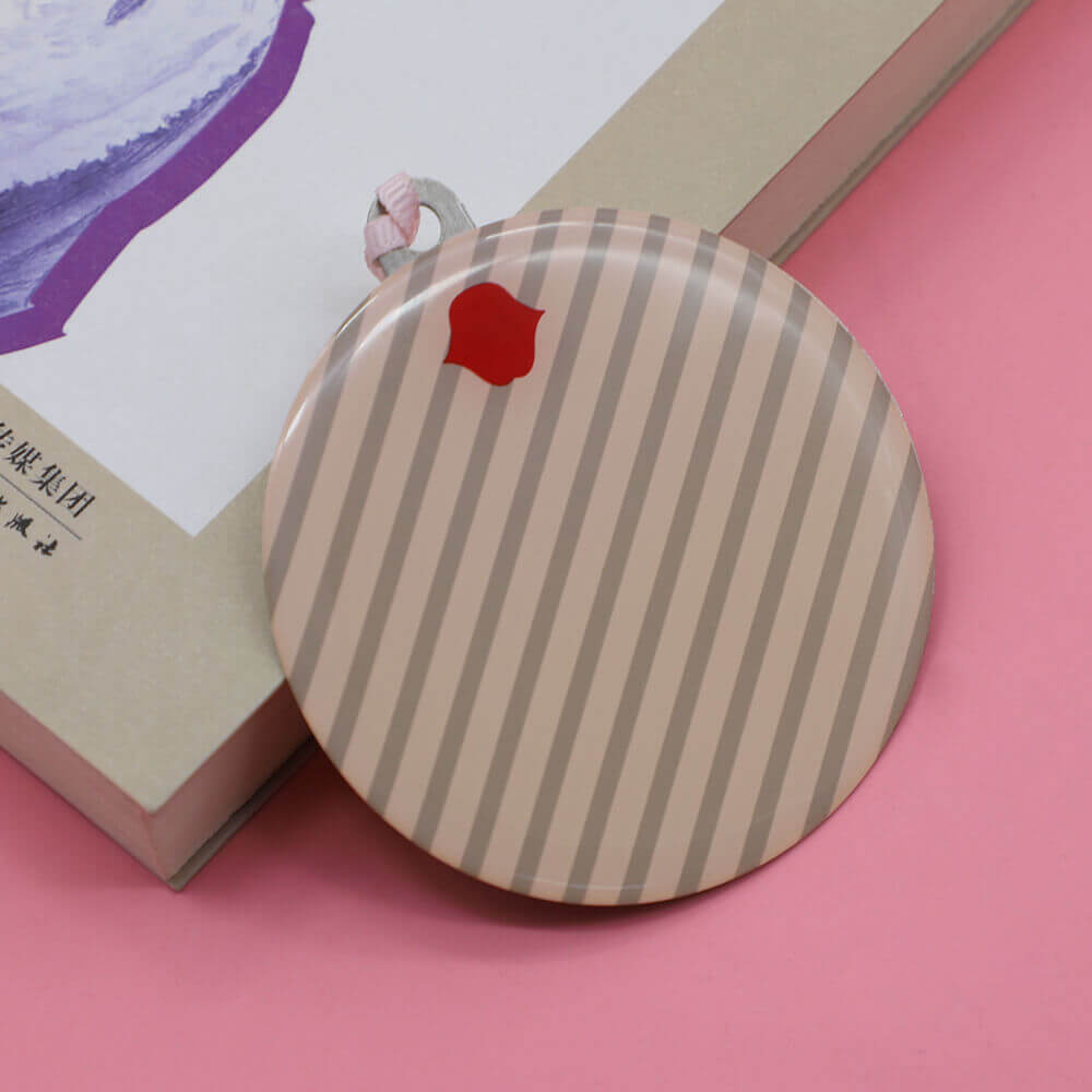 Custom Printing CMYK Logo Cute and Pocket Mini Make Up Round Shape Metal Mirror 