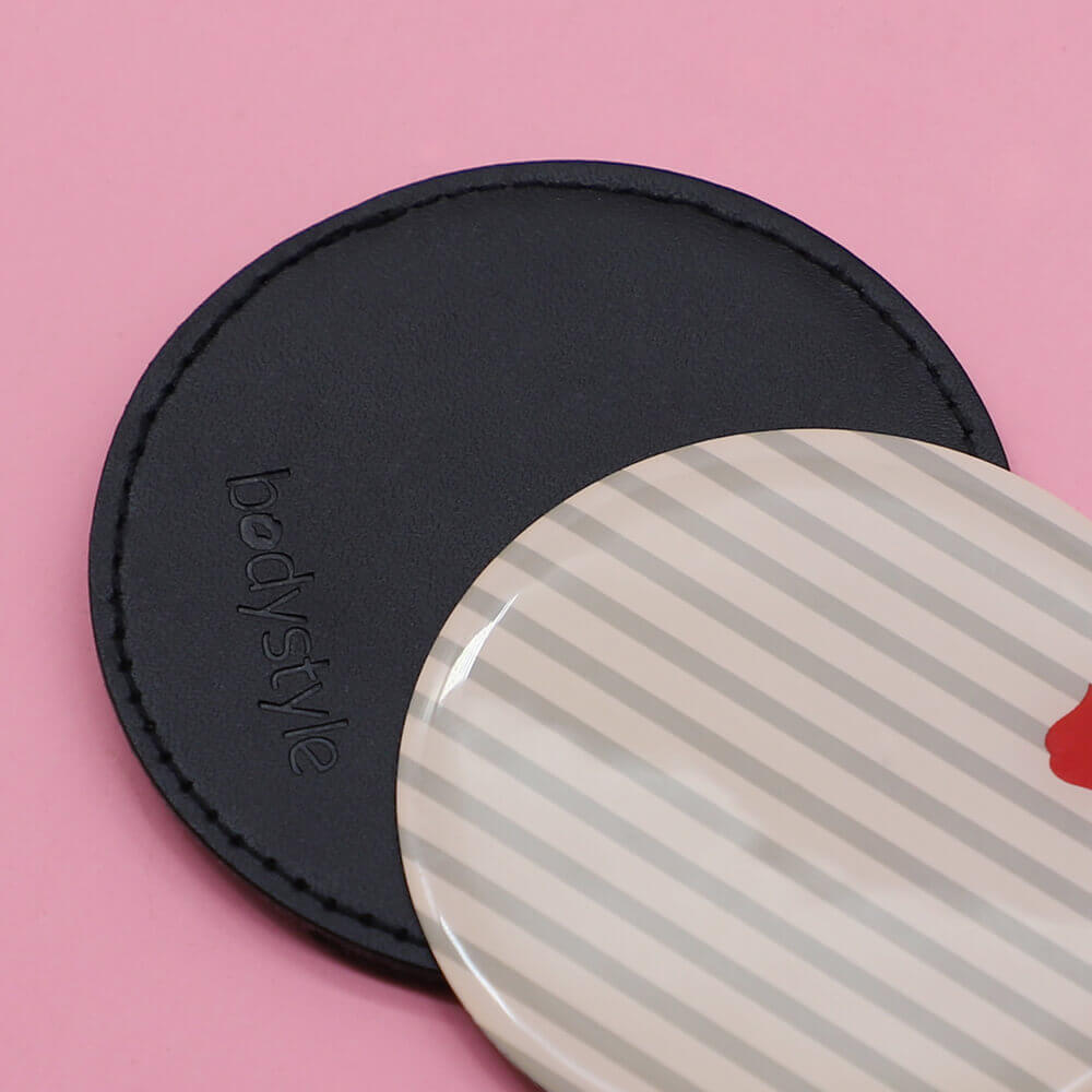 Custom Printing CMYK Logo Cute and Pocket Mini Make Up Round Shape Metal Mirror 