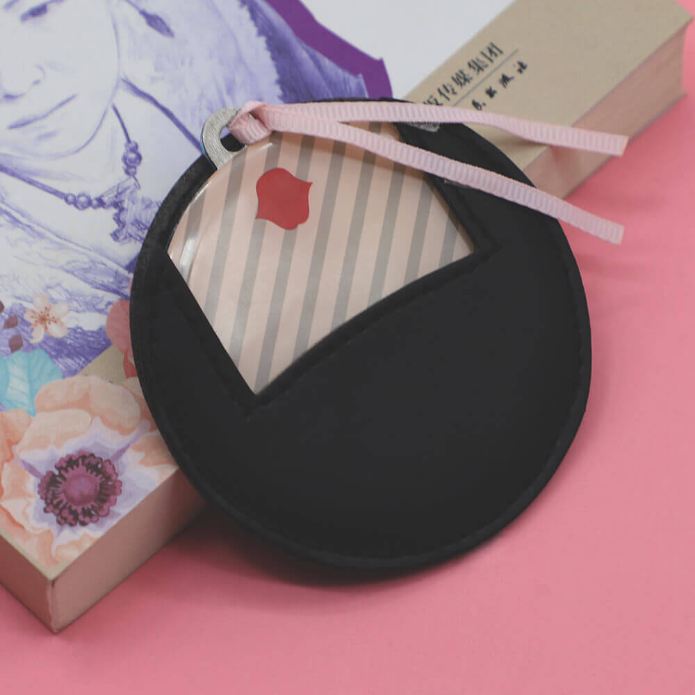 Custom Printing CMYK Logo Cute and Pocket Mini Make Up Round Shape Metal Mirror 