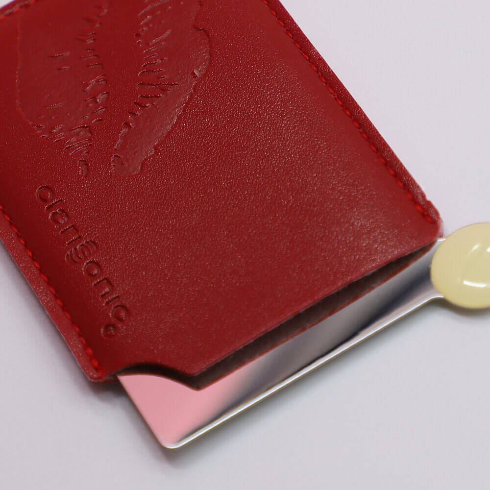 Custom Girlie Gift Metal Card Type Rectangle Logo Printing MakeUp Mirror