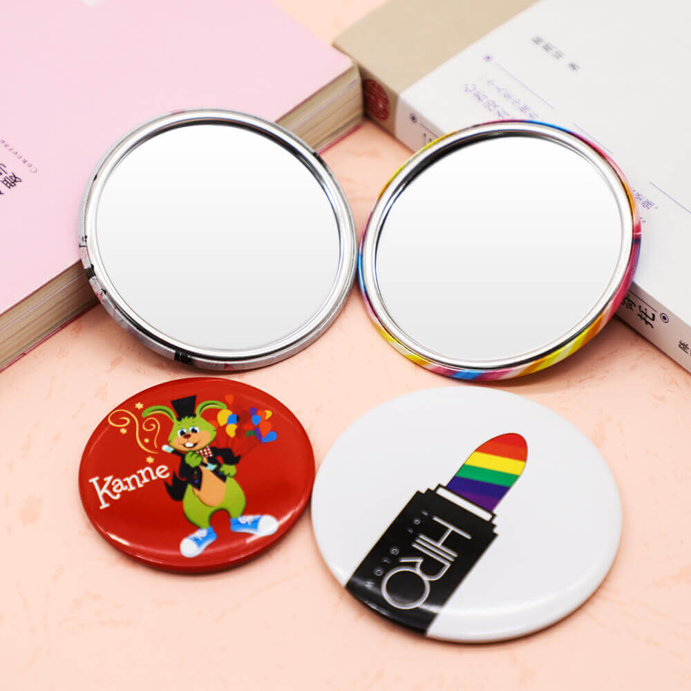Factory Hot Sale Pocket Mirror Tinplate Mini Mirror Custom Logo