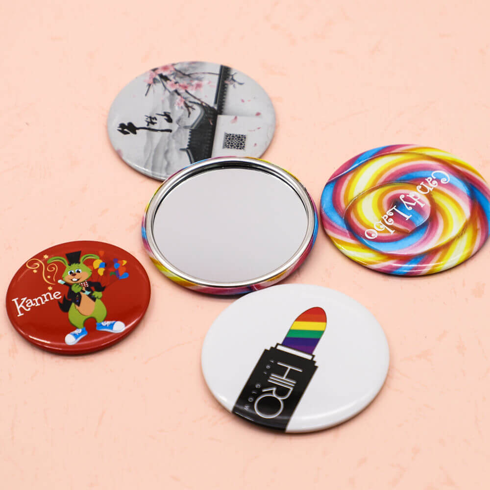 Factory Hot Sale Pocket Mirror Tinplate Mini Mirror Custom Logo