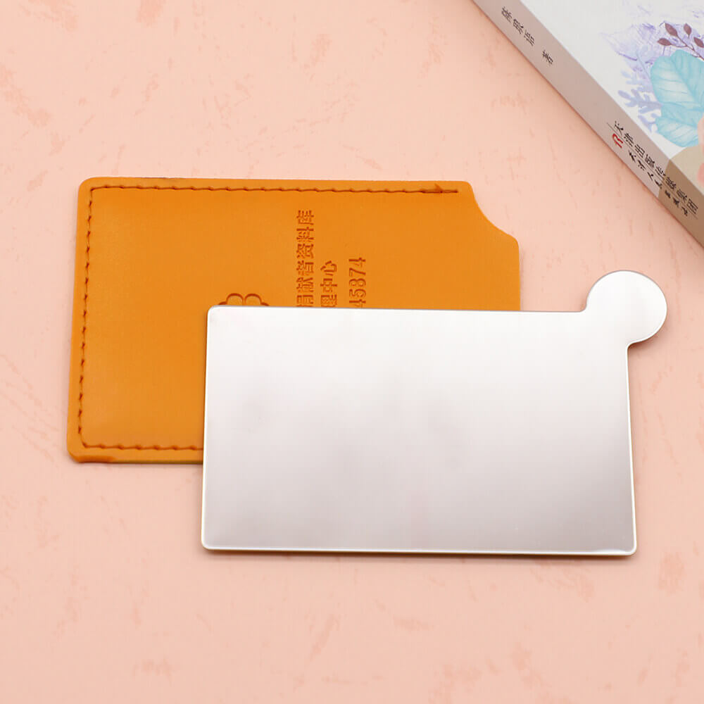 Custom Girlie Gift Leather Cover Logo Stamping Metal Card Type Rectangle Logo