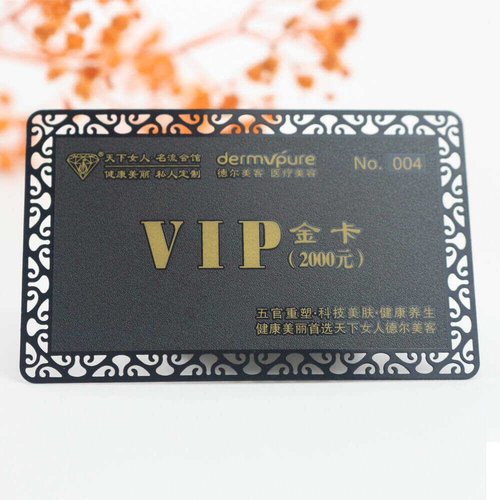 Custom free design metal vip card gift membership card