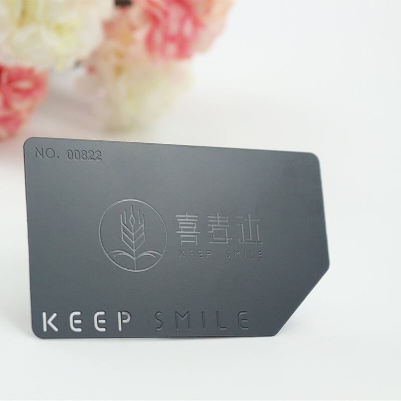 Custom engraved stainless steel metal business cards with logo 