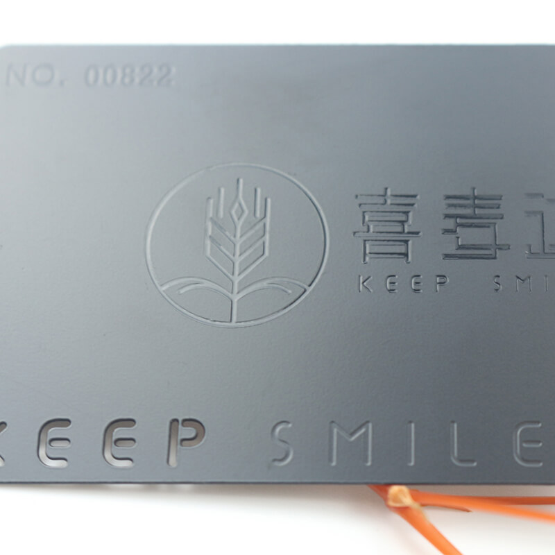 Custom engraved stainless steel metal business cards with logo 