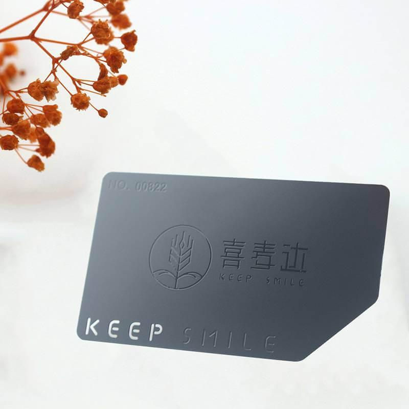 Custom engraved stainless steel metal business cards with logo 