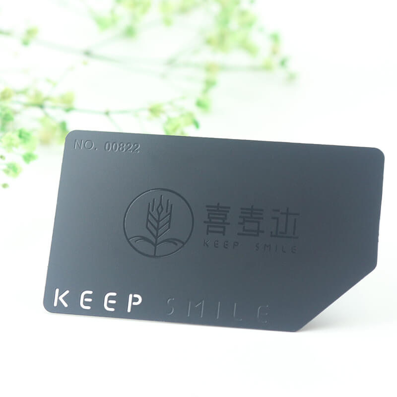 Custom engraved stainless steel metal business cards with logo 