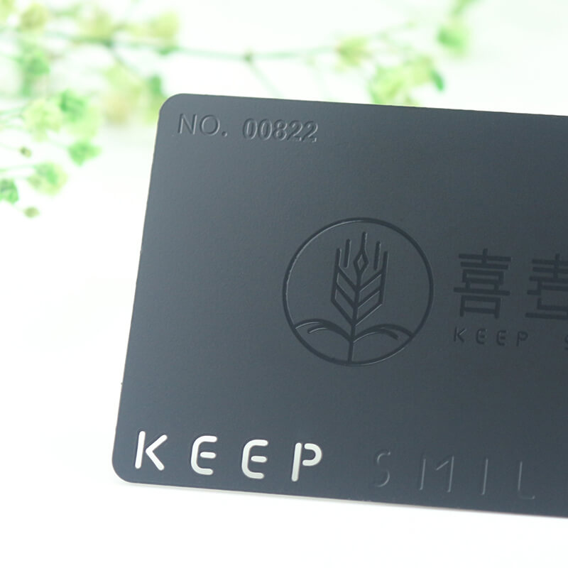 Custom engraved stainless steel metal business cards with logo 