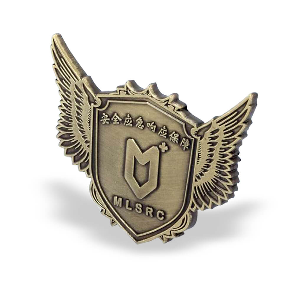 OEM Special Antique Bronze Metal Badge Cuostm Embossed Lapel Pin 