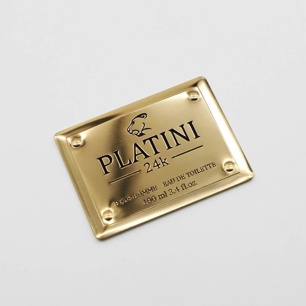 Fashionable waterproof metal private logo aluminum perfume labels sticker