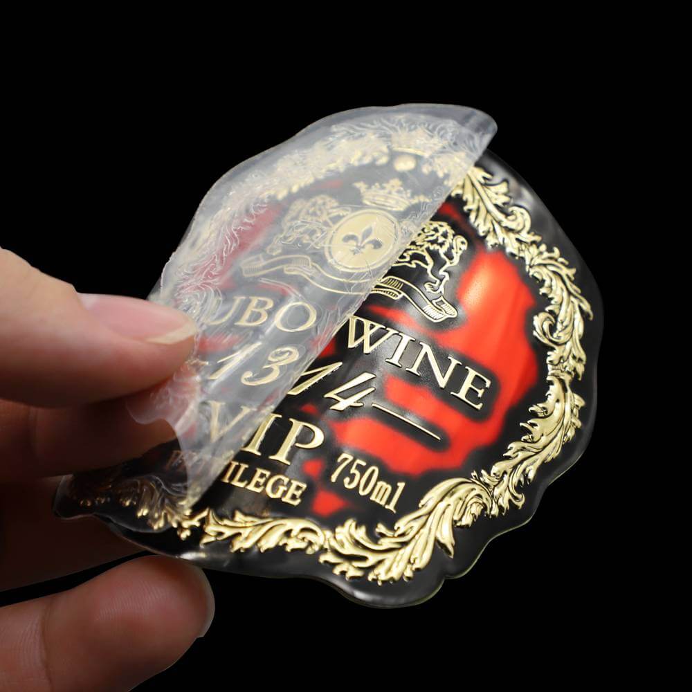 Adhesive Metal Logo Wine bottle Label