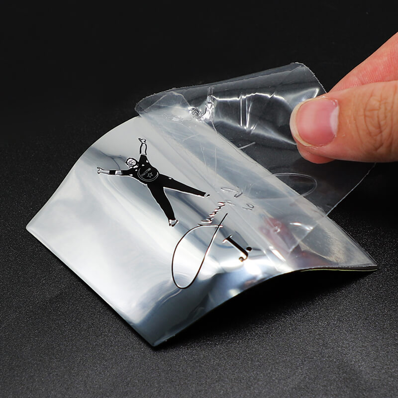 Wholesales mirror finish metal labels free design mirror silver metallic label