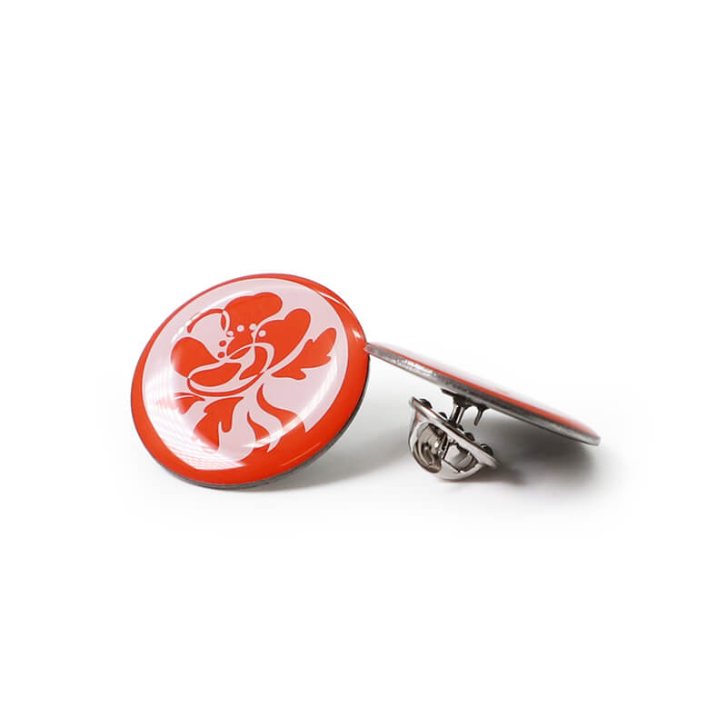 Custom Metal Aluminium Printing Flower Shape Lapel Pin Custom Decorative Badge 