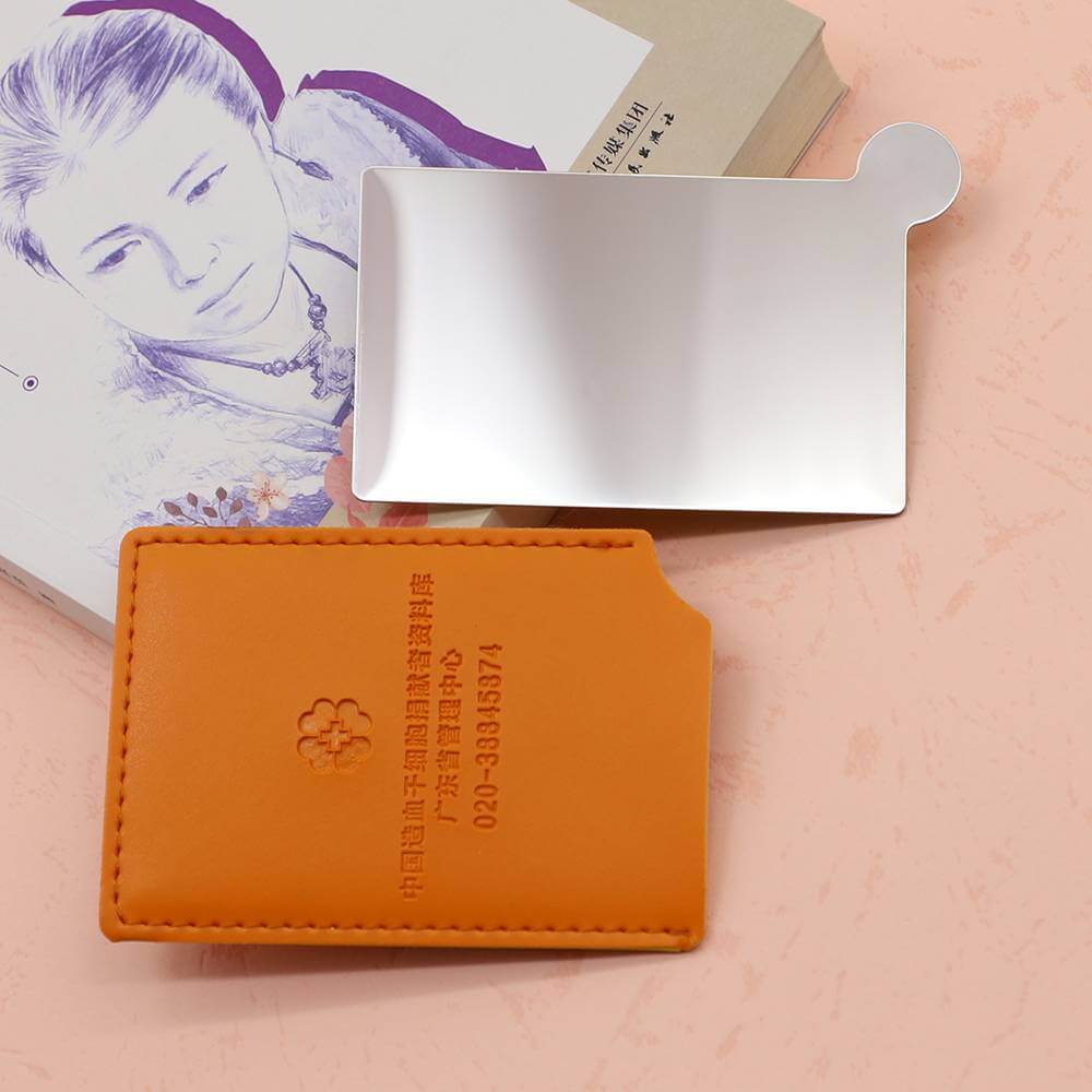 Custom Girlie Gift Leather Cover Logo Stamping Metal Card Type Rectangle Logo