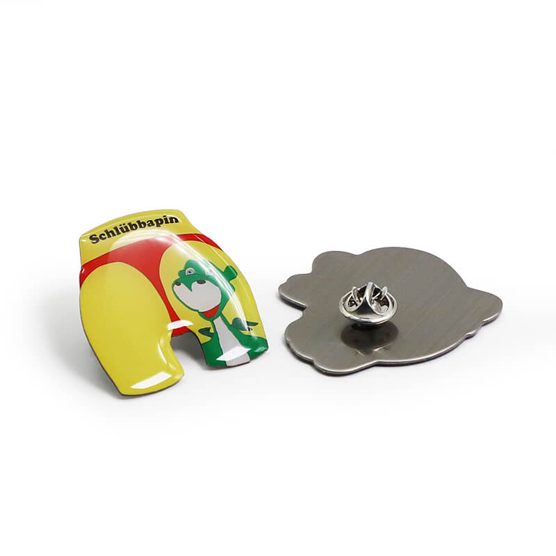 Custom Metal Printing Coat Epoxy Badge Pin With Butterfly Clasp for Promotio