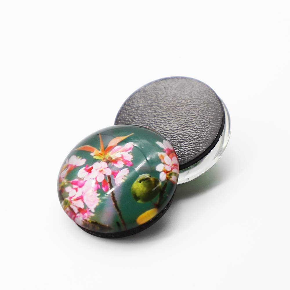 Round Christmas Glass Fridge Magnet Free Sample Crystal Refrigerator Magnet 