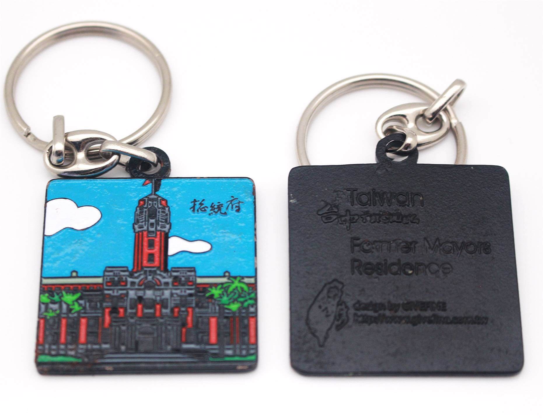 Fashion Colorful Sublimation leather keychain custom keychain