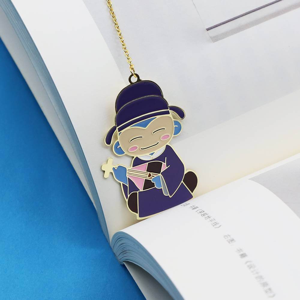Custom High Quality Metal Magnetic Enamel Bookmark Soft Enamel Bookmarks