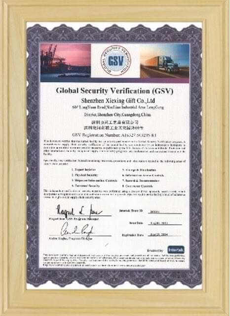 GSV CERTIFICATE