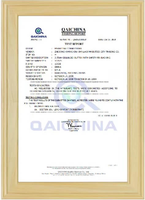  QAICHINA CERTIFICATE