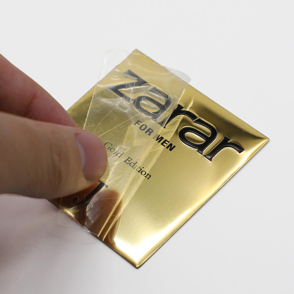 Wholesale custom made adhesive sticker metal perfume labe
