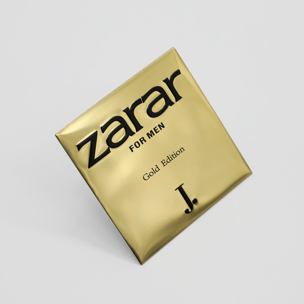 Wholesale custom made adhesive sticker metal perfume labe