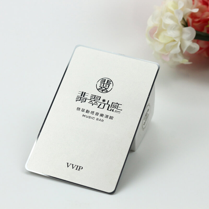 Whlosale mirror finish metal business card custom glossy metal vip cards