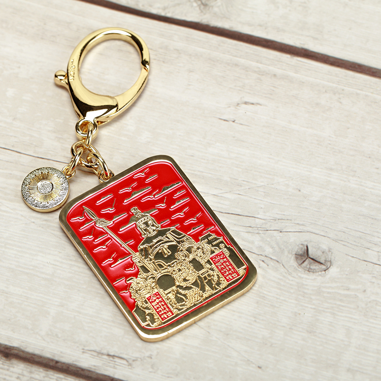 Factory Free Design Red Enamel Keychain Hot Sales Metal Keychain