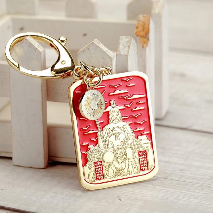 Factory Free Design Red Enamel Keychain Hot Sales Metal Keychain