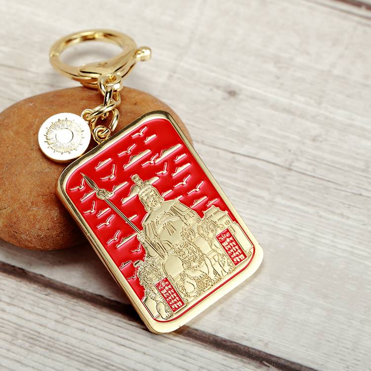 Factory Free Design Red Enamel Keychain Hot Sales Metal Keychain