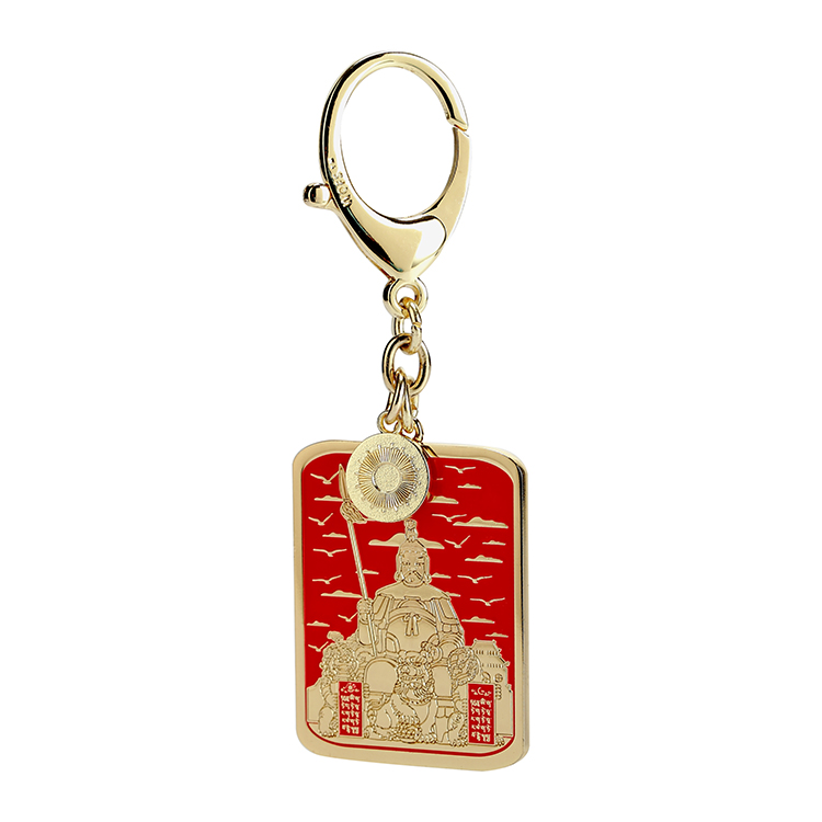 Factory Free Design Red Enamel Keychain Hot Sales Metal Keychain