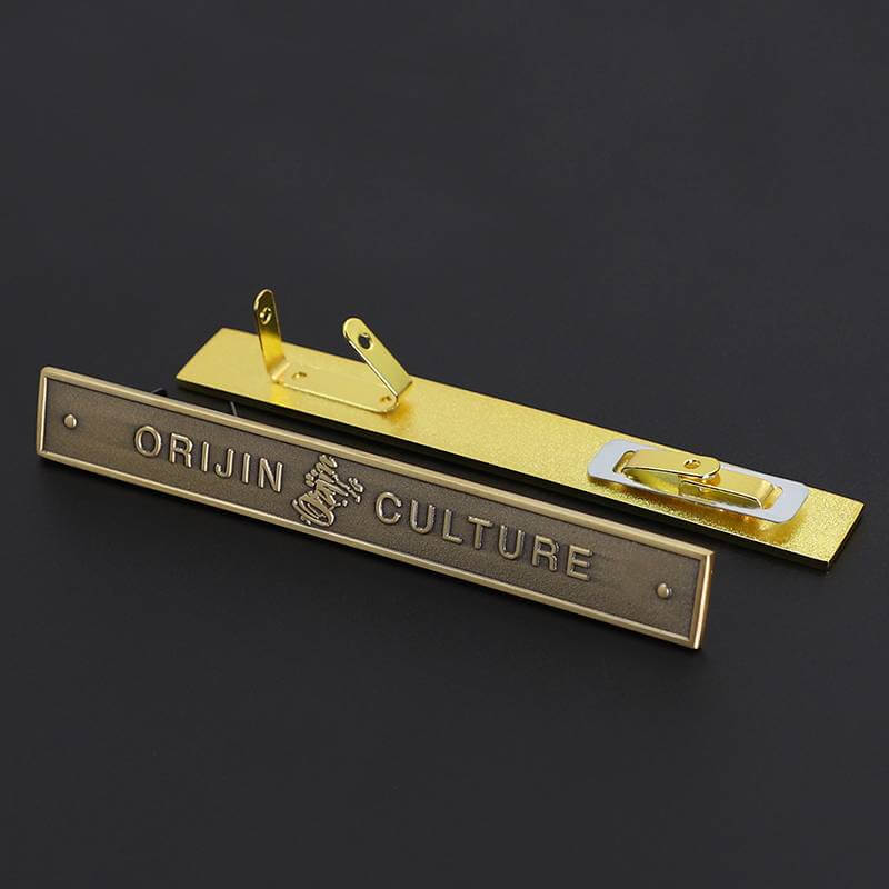 Fashion Design Engraved Brand Name Custom Metal Logo Labels Tag for Clothing