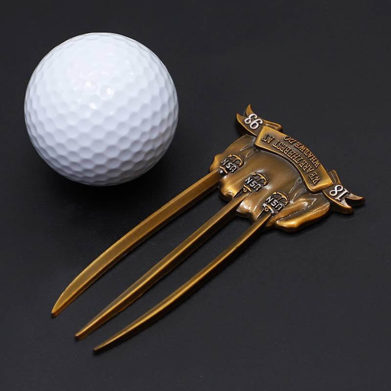 Custom Ready Mold Existing Mold Nickel Golden Plated Zinc Alloy Golf Divot Tools