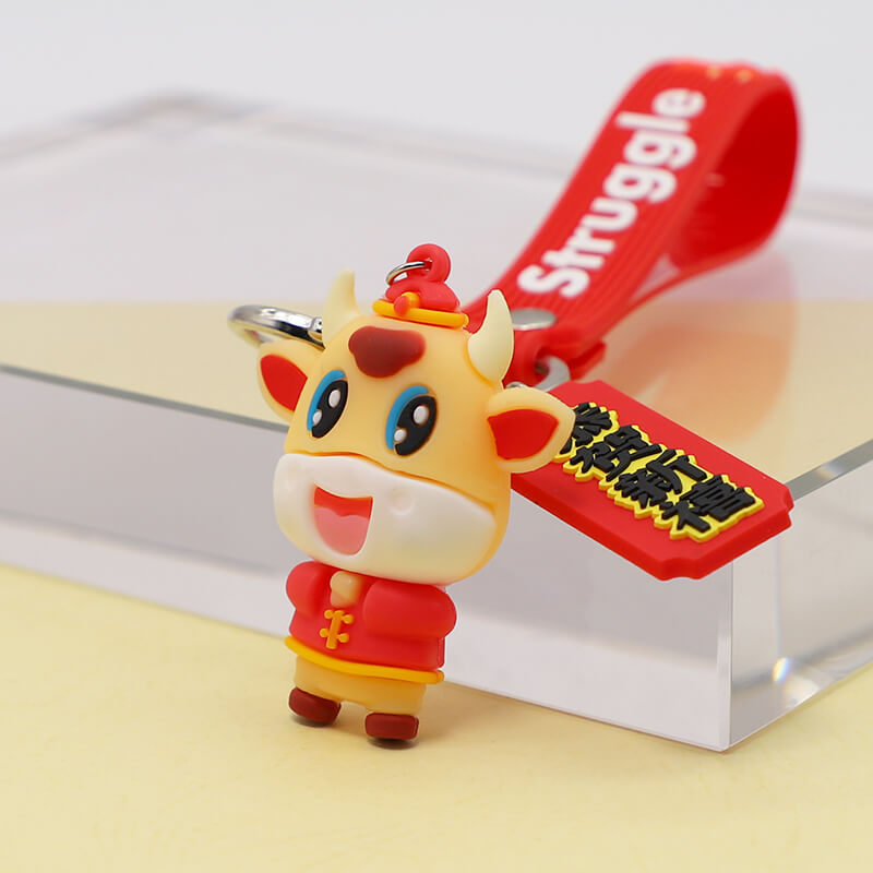Customized Promotional Cute Soft PVC Rubber Key Ring 