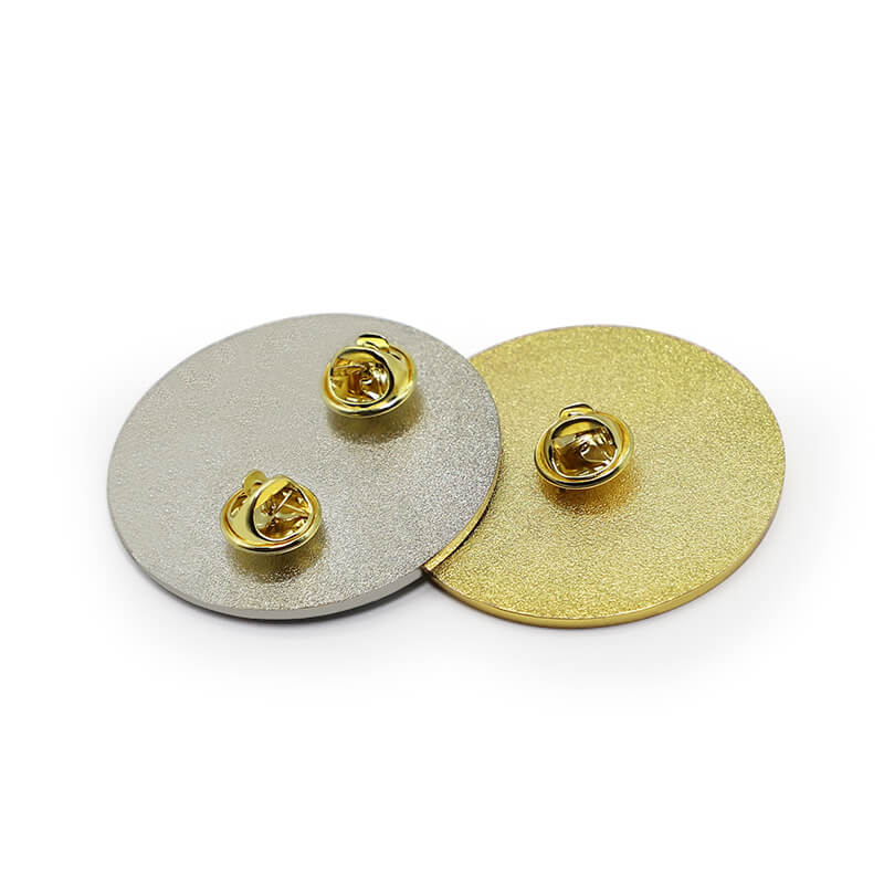 Custom Made Brand Logo Soft Enamel Round Badges With Butterfily clutch
