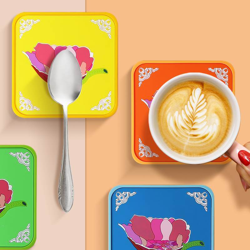 Factory custom wholesale rubber soft pvc silicone cup coaster
