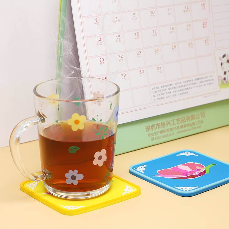 Factory custom wholesale rubber soft pvc silicone cup coaster