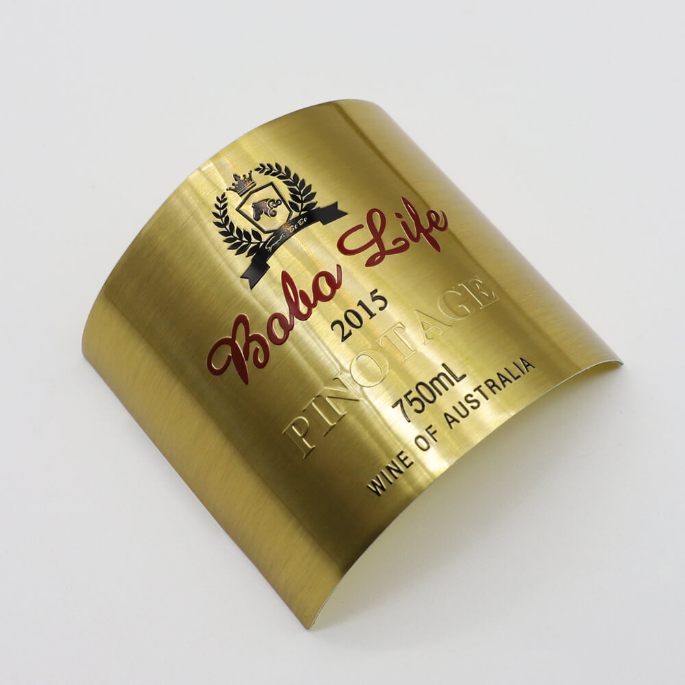 Red Wine Bottle Metal Sticker
