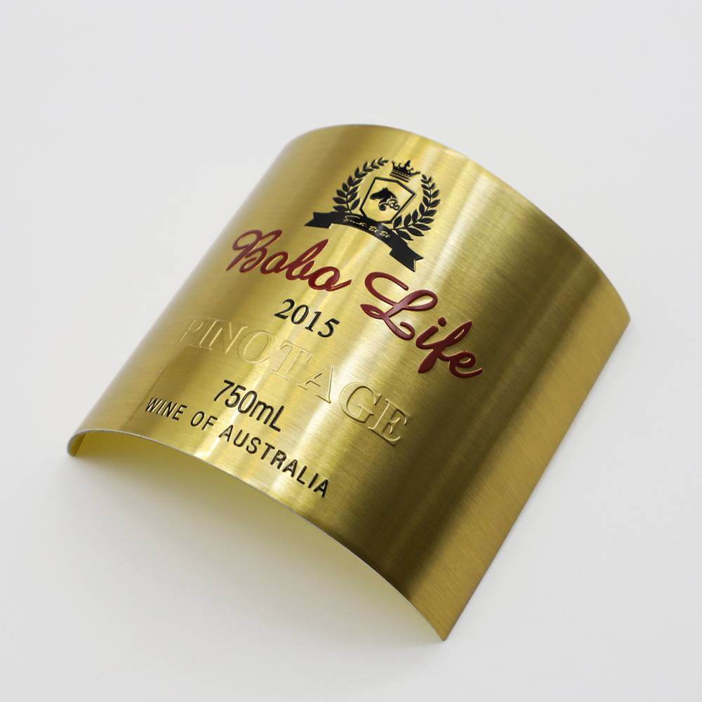 Red Wine Bottle Metal Sticker