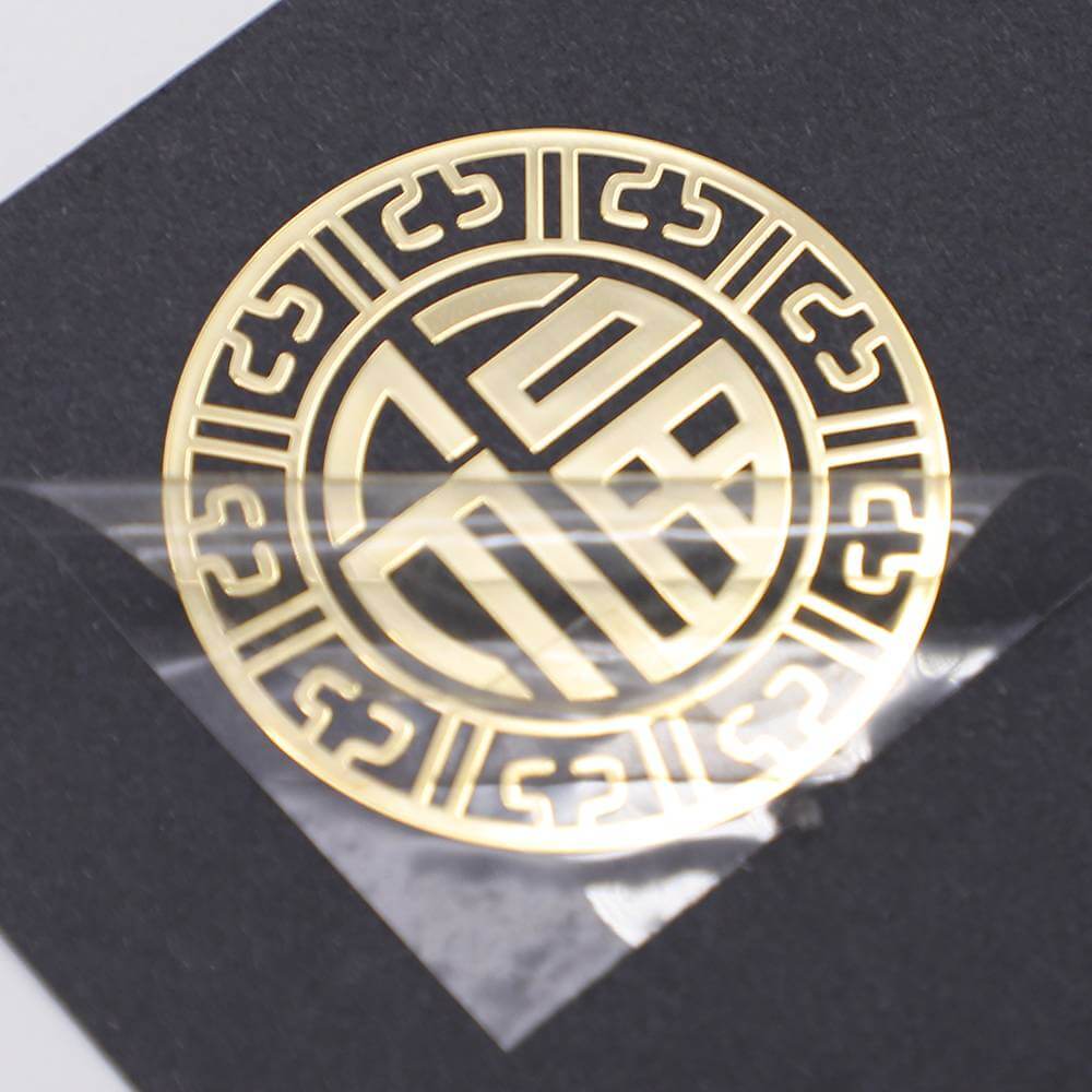 Custom Glossy Gold Metal Stickers