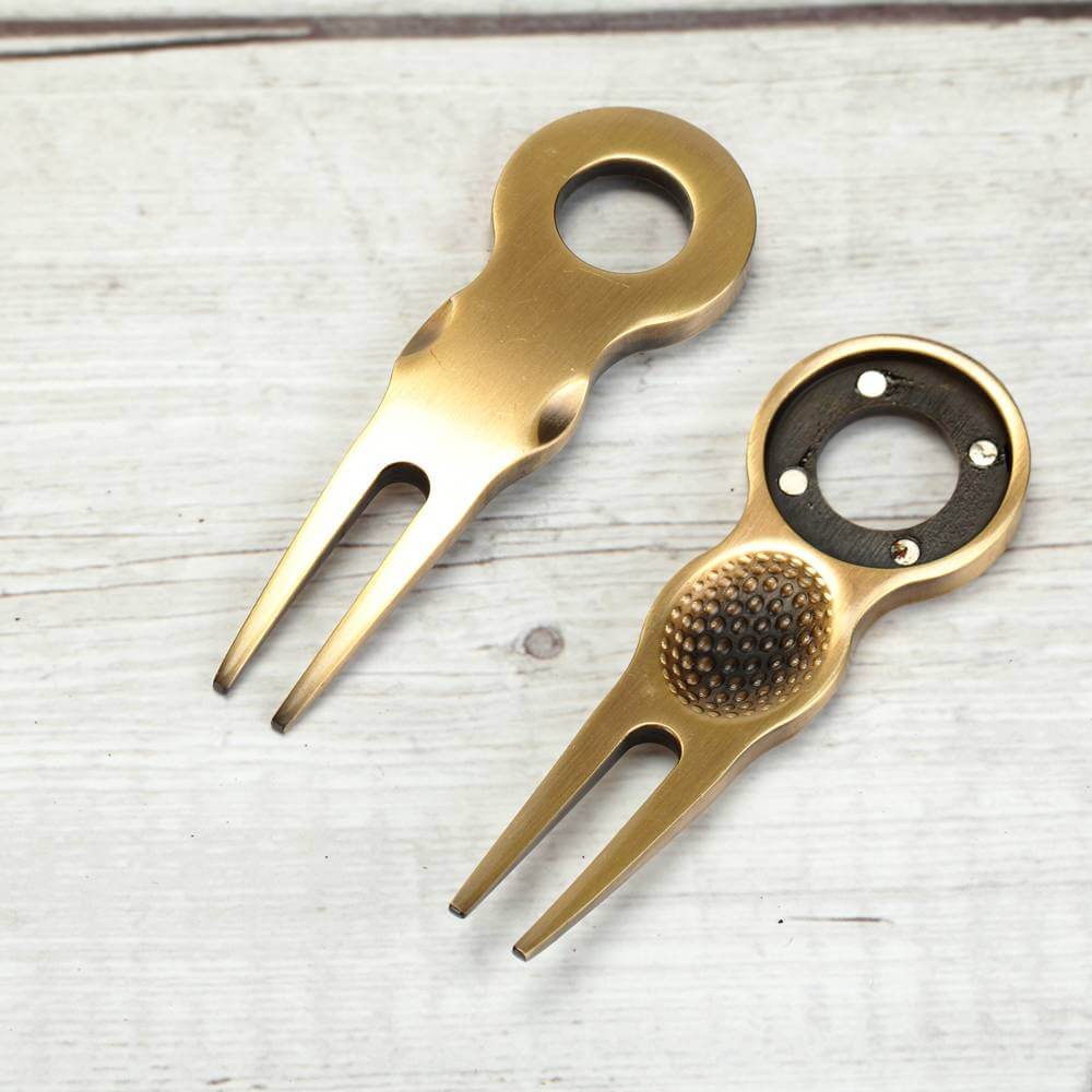 Custom factory golf ball marker bronze metal blank golf divot tool 