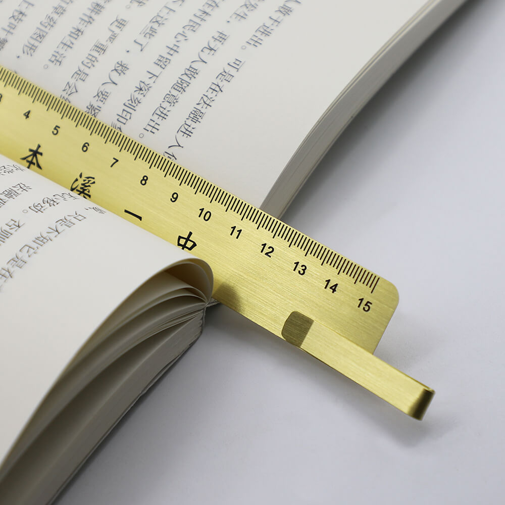 Custom Metal Glossy Gold Ruler Bookmark Soft Enamel Bookmarks