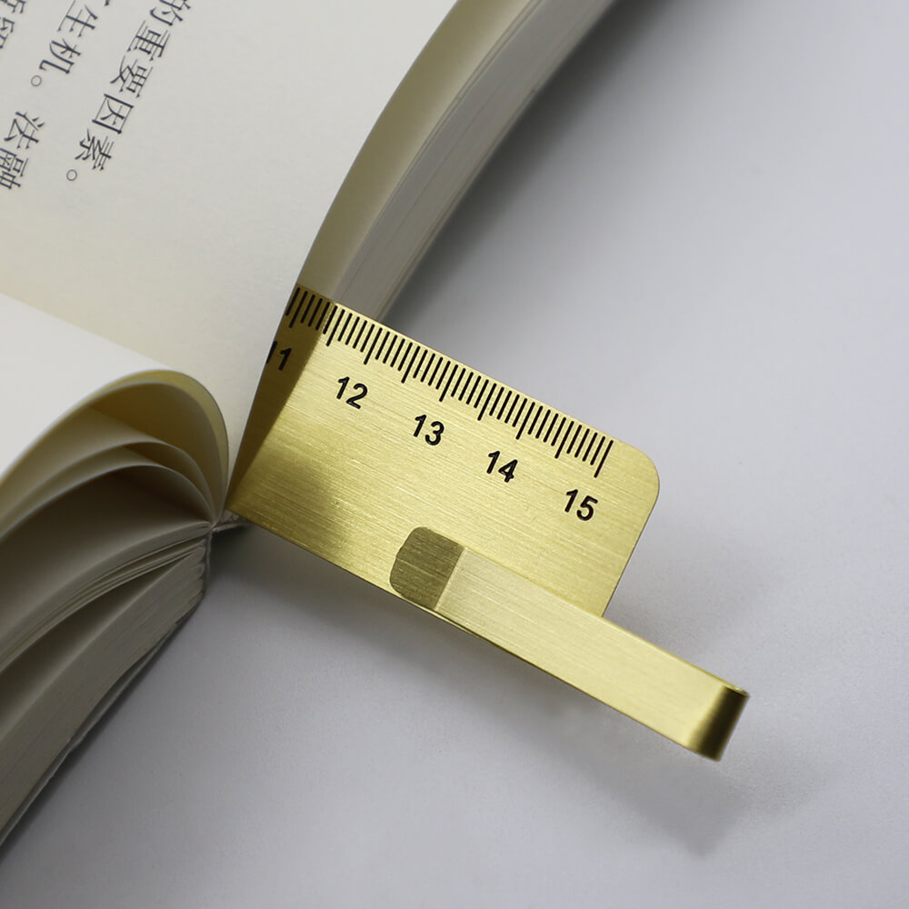 Custom Metal Glossy Gold Ruler Bookmark Soft Enamel Bookmarks