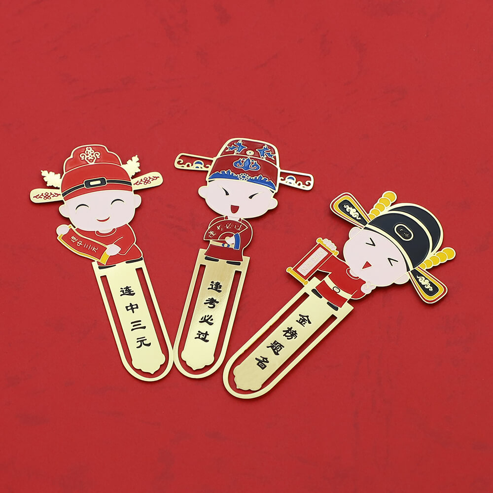 Custom Metal Glossy Gold Ruler Bookmark Soft Enamel Bookmarks Scholarship