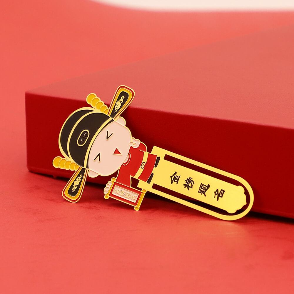 Custom Metal Glossy Gold Ruler Bookmark Soft Enamel Bookmarks Scholarship