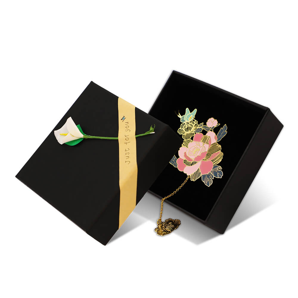 Custom Metal Flower Bookmark Soft Enamel Bookmarks Customed Shape Package